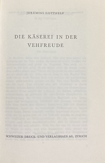 Die Käserei in der vehfreude / Tapa Dura